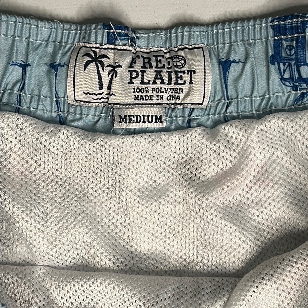 Free Planet Men's Swim Trunks with Palm Tree and Sailboat Print - Picture 3 of 8